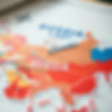 Map highlighting economic ties between the US and Russia