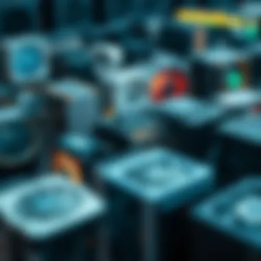 Different mining hardware types displayed in a grid